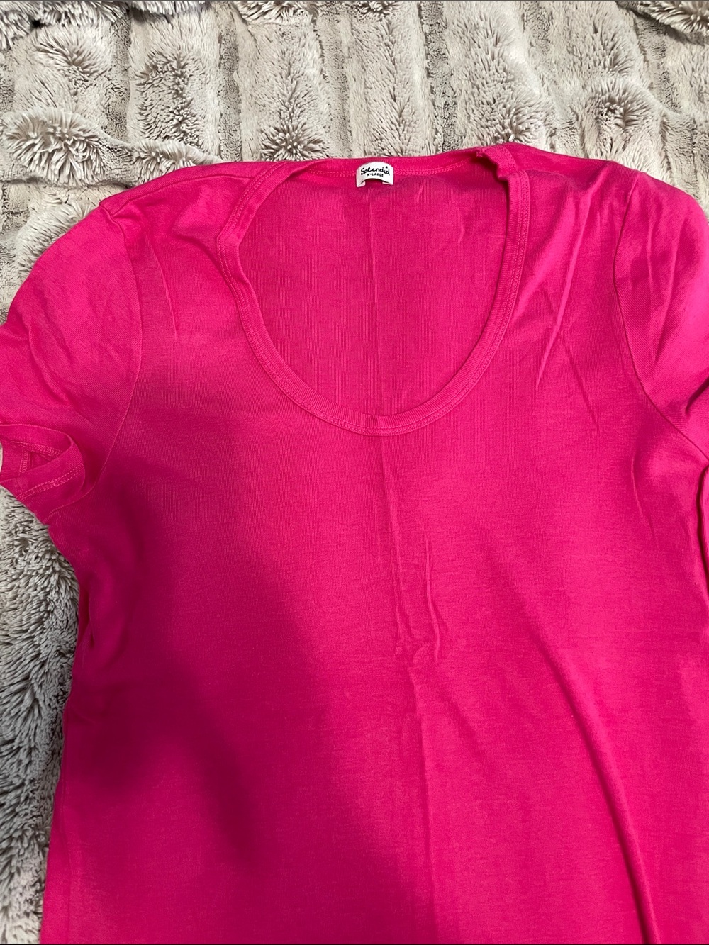 Splendid Hot Pink Scoop Neck Short Sleeve Tee